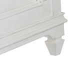 Queen-Panelbett in Weiß und Anthrazit mit gebürsteter Oberfläche