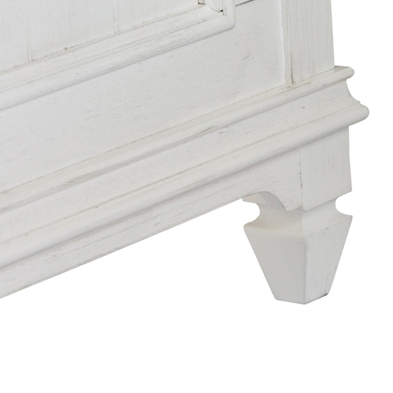 Queen-Panelbett in Weiß und Anthrazit mit gebürsteter Oberfläche