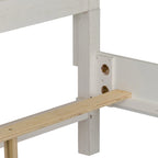 Queen-Panelbett in Weiß und Anthrazit mit gebürsteter Oberfläche