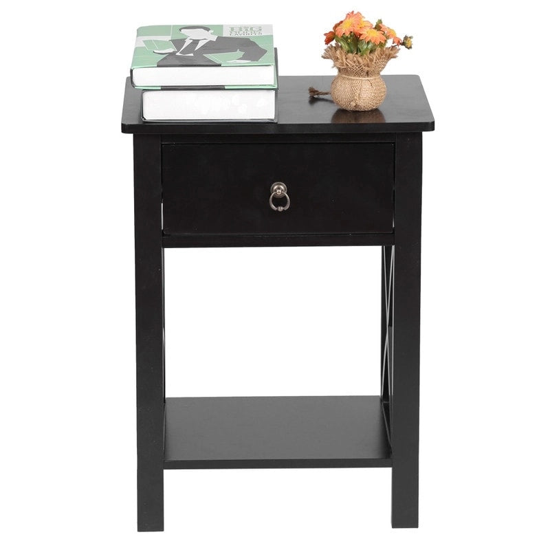 Two-Layer Bedside Table with Drawer