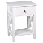 Two-Layer Bedside Table with Drawer