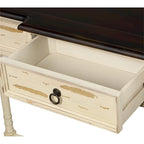 Rustic Solid Wood Console Table with 3 Drawers and Lower Shelf