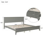 Struttura letto king con piattaforma, testiera, pediera e doghe in legno