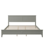 Struttura letto king con piattaforma, testiera, pediera e doghe in legno