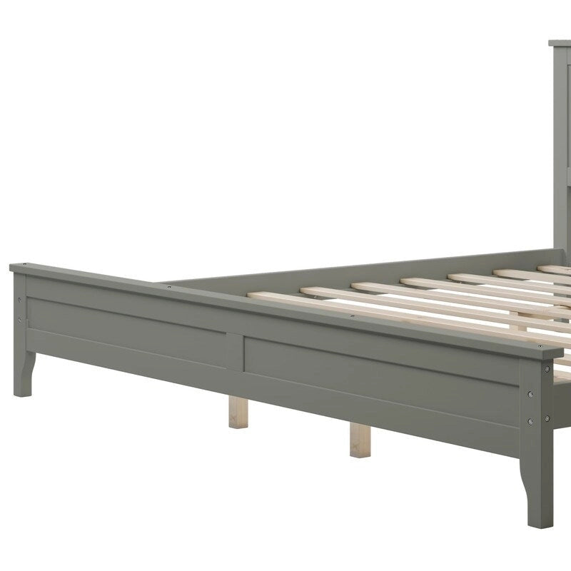 Struttura letto king con piattaforma, testiera, pediera e doghe in legno