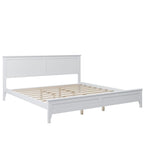 Struttura letto king con piattaforma, testiera, pediera e doghe in legno