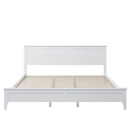 Struttura letto king con piattaforma, testiera, pediera e doghe in legno