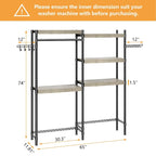 5-Tier Wood Over-the-Washer and Dryer Storage Shelf