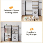 5-Tier Wood Over-the-Washer and Dryer Storage Shelf