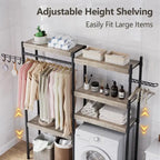 5-Tier Wood Over-the-Washer and Dryer Storage Shelf