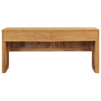 Solid Teak Wood TV Stand with 2 Drawers, 39.4 x 13.8 x 17.7