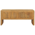 Solid Teak Wood TV Stand with 2 Drawers, 39.4 x 13.8 x 17.7