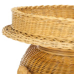 Beistelltisch aus natürlichem Rattan in Elefantenform mit Tablett - 25 x 17.5 x 21.5 in