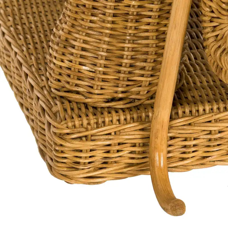Beistelltisch aus natürlichem Rattan in Elefantenform mit Tablett - 25 x 17.5 x 21.5 in