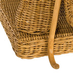 Beistelltisch aus natürlichem Rattan in Elefantenform mit Tablett - 25 x 17.5 x 21.5 in