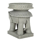 Beistelltisch aus natürlichem Rattan in Elefantenform mit Tablett - 25 x 17.5 x 21.5 in