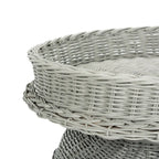 Beistelltisch aus natürlichem Rattan in Elefantenform mit Tablett - 25 x 17.5 x 21.5 in