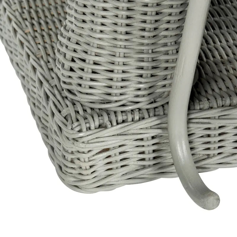 Beistelltisch aus natürlichem Rattan in Elefantenform mit Tablett - 25 x 17.5 x 21.5 in