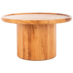 Runder Säulen-Couchtisch - Natur - 28W x 28D x 16H