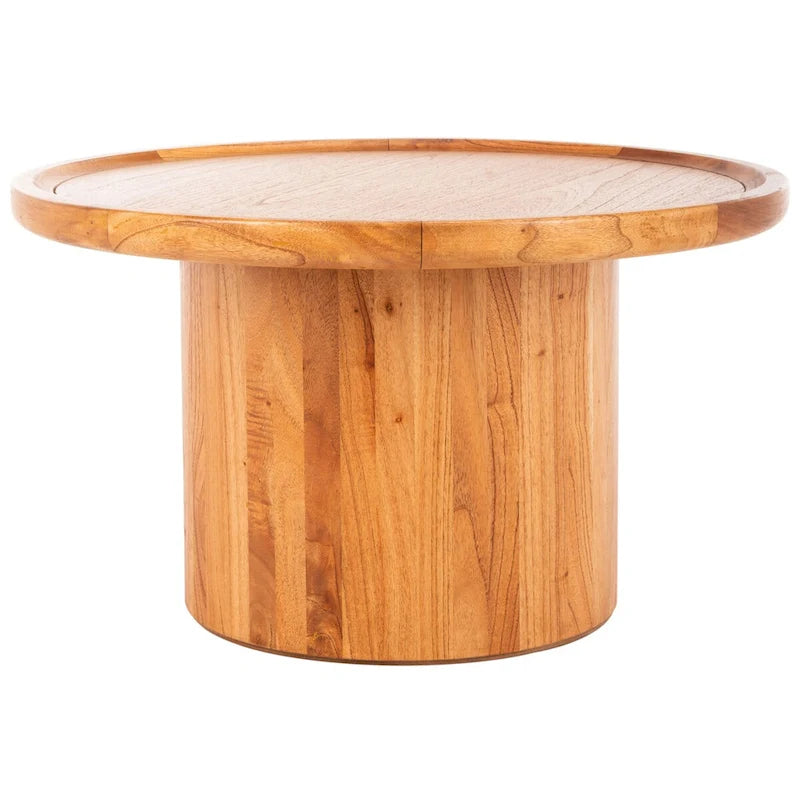 Runder Säulen-Couchtisch - Natur - 28W x 28D x 16H