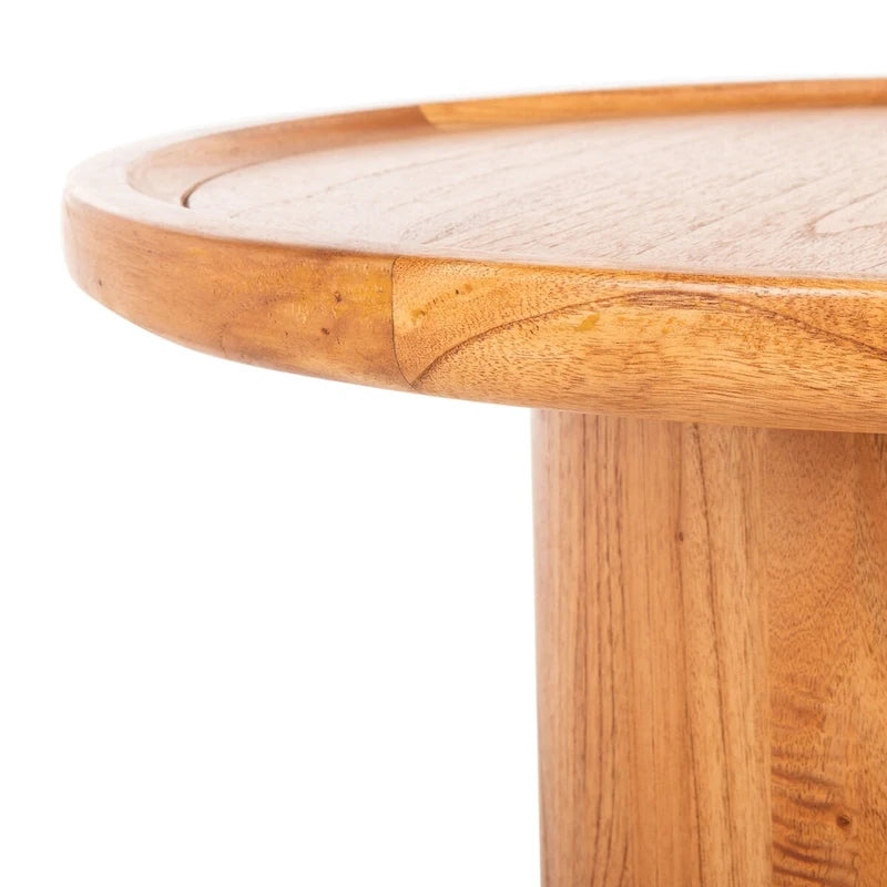 Runder Säulen-Couchtisch - Natur - 28W x 28D x 16H