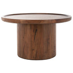 Runder Säulen-Couchtisch - Natur - 28W x 28D x 16H