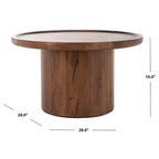 Runder Säulen-Couchtisch - Natur - 28W x 28D x 16H