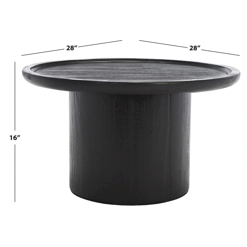 Runder Säulen-Couchtisch - Natur - 28W x 28D x 16H
