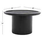 Runder Säulen-Couchtisch - Natur - 28W x 28D x 16H