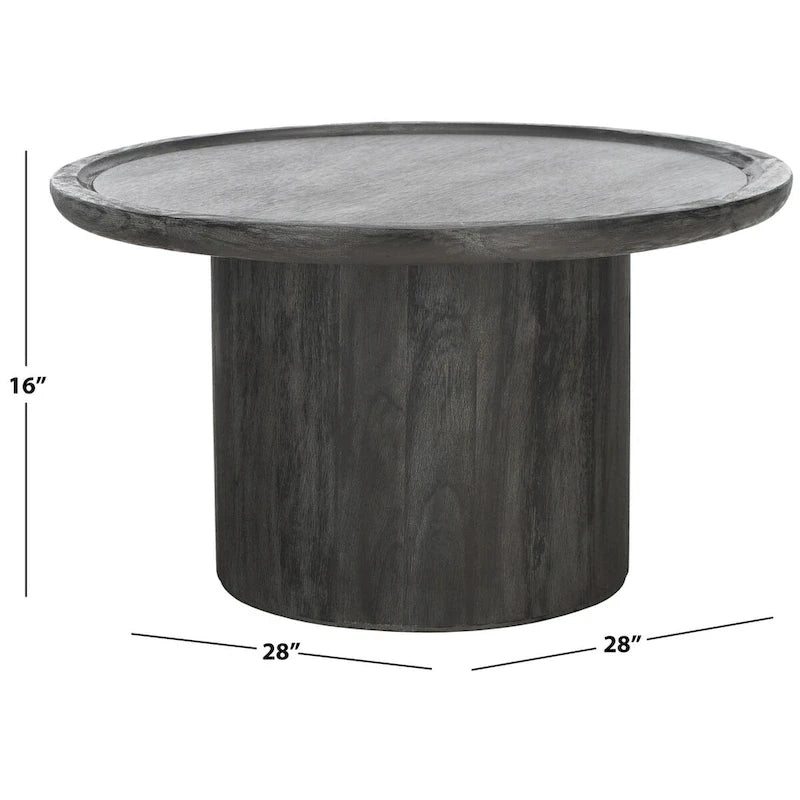 Runder Säulen-Couchtisch - Natur - 28W x 28D x 16H