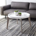 SAFAVIEH Sharron White/ Grey Lacquer End Table - 0 - 32 x 32 x 18 - 32Wx32Dx18H