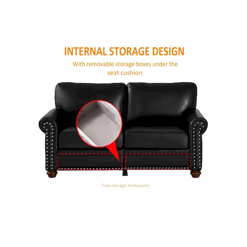 Loveseat-Sofa aus Kunstleder für das Wohnzimmer