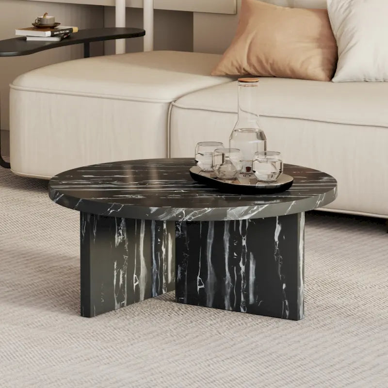 Runder MDF-Couchtisch für kleine Räume