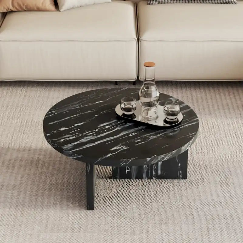 Runder MDF-Couchtisch für kleine Räume