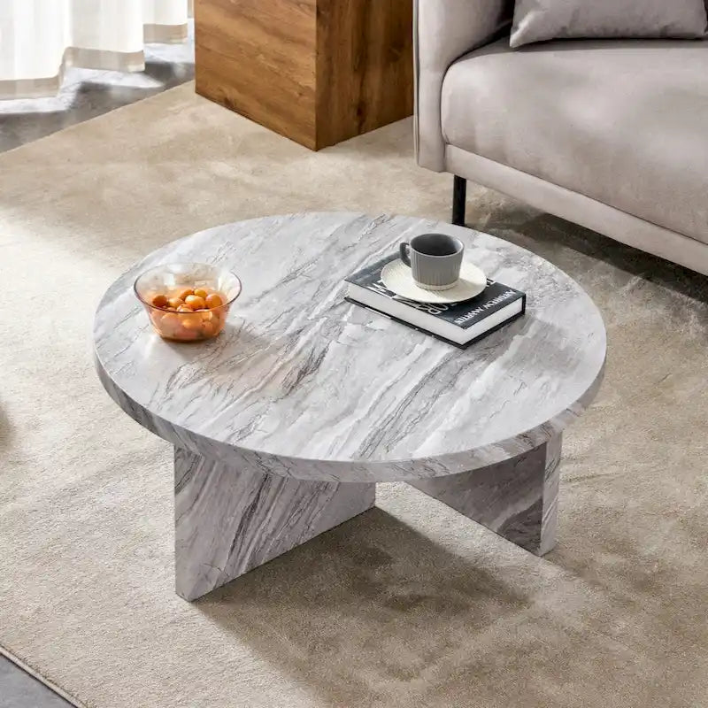 Runder MDF-Couchtisch für kleine Räume