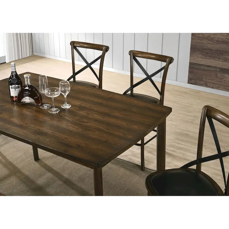 59-Inch Oak Counter-Height Dining Table with Saber Legs