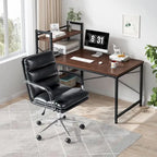 Glitzhome Leatherette Adjustable Swivel Desk Office Chair with Armrest Ergonomic Design