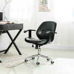 Chaise de bureau pivotante réglable en similicuir avec accoudoirs