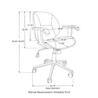 Chaise de bureau pivotante réglable en similicuir avec accoudoirs
