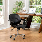 Chaise de bureau pivotante réglable en similicuir avec accoudoirs