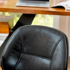 Chaise de bureau pivotante réglable en similicuir avec accoudoirs