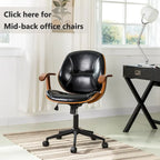 Chaise de bureau pivotante réglable en similicuir avec accoudoirs