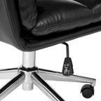 Chaise de bureau pivotante réglable en similicuir avec accoudoirs
