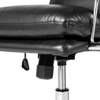 Chaise de bureau pivotante réglable en similicuir avec accoudoirs