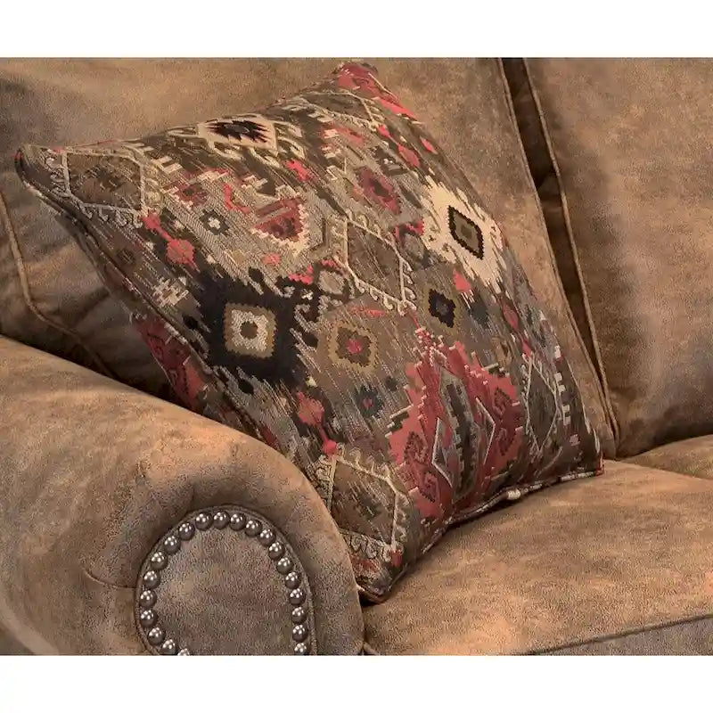 Divano letto queen in tessuto scamosciato marrone rustico - 86 x 37 x 40 in