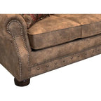 Divano letto queen in tessuto scamosciato marrone rustico - 86 x 37 x 40 in