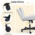 Bürostuhl mit gekreuzten Beinen und Rollen, verstellbarer Höhe und breiter Sitzfläche