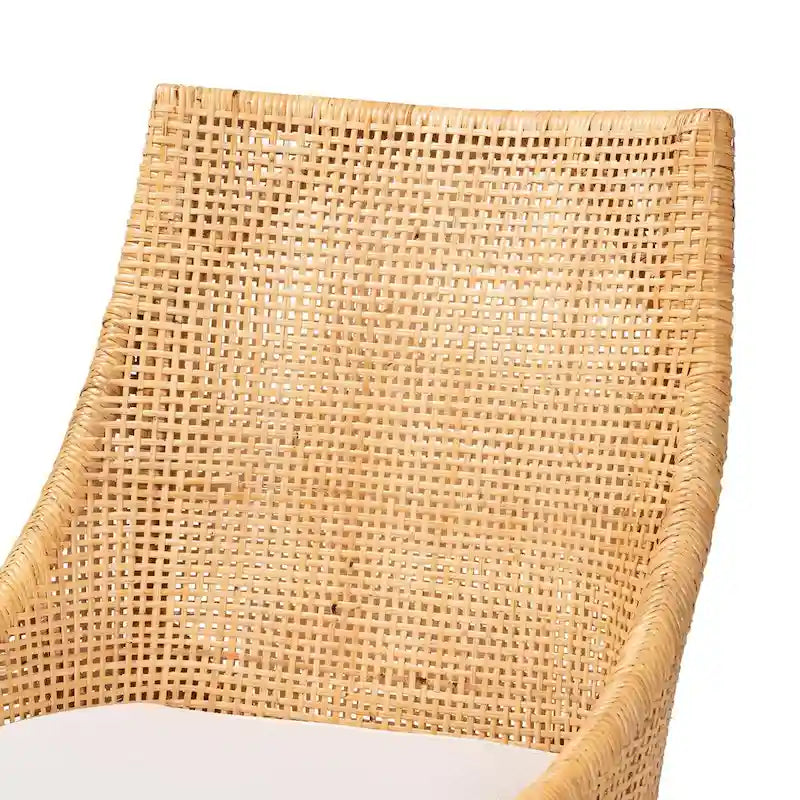 Modern Bohemian Natural Brown Rattan Dining Chair