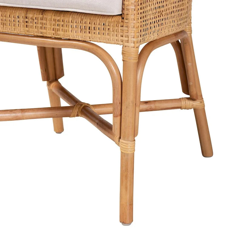Modern Bohemian Natural Brown Rattan Dining Chair