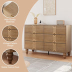 6-Drawer Dresser with Deep Drawers, Modern Wooden Chest